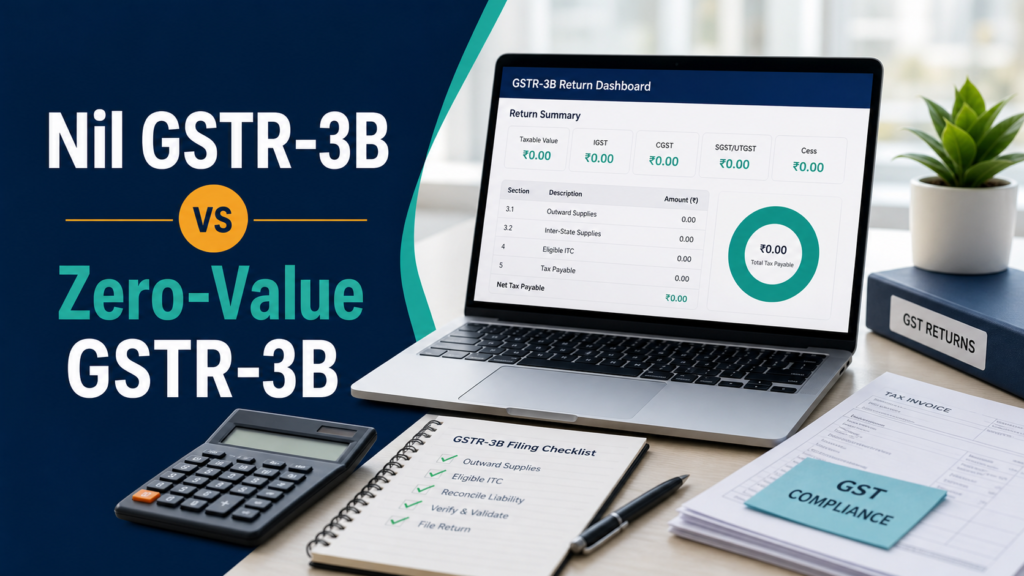 Nil GSTR-3B versus zero-value GSTR-3B filing checklist